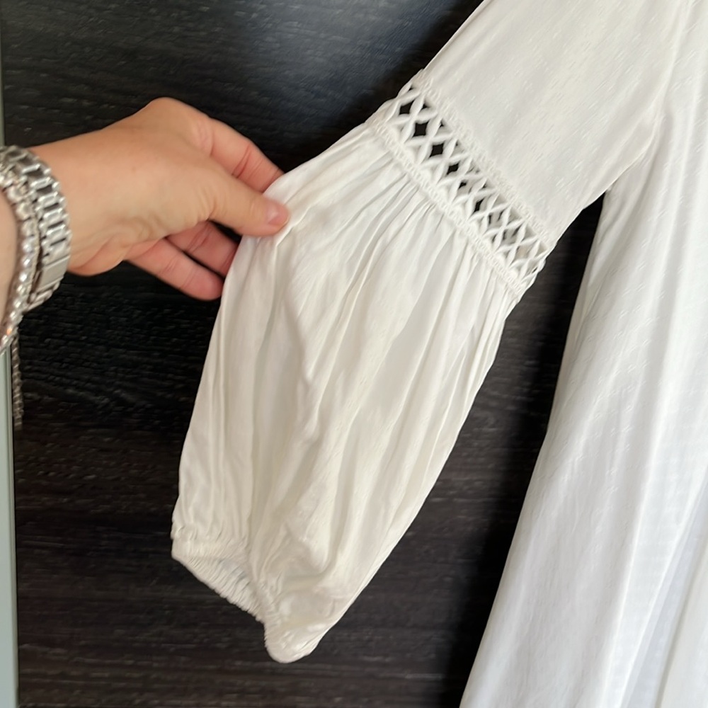 SOLD‼️Like New APRICOT Cream Boho Blouse Small-Med Size 8 - Picture 3 of 7
